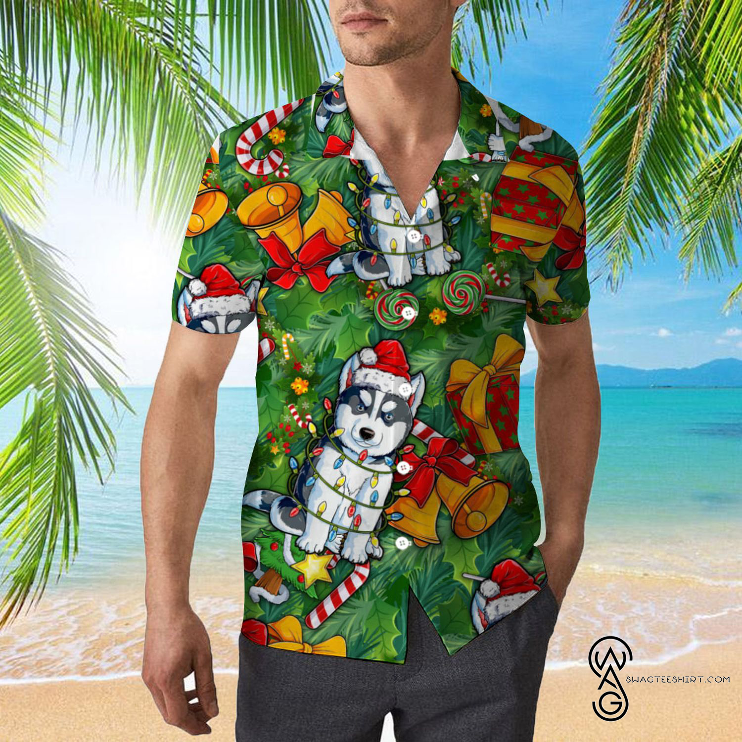 [Top Trending] Cute Santa Claus Dancing Christmas Pattern Hawaiian Aloha Shirt